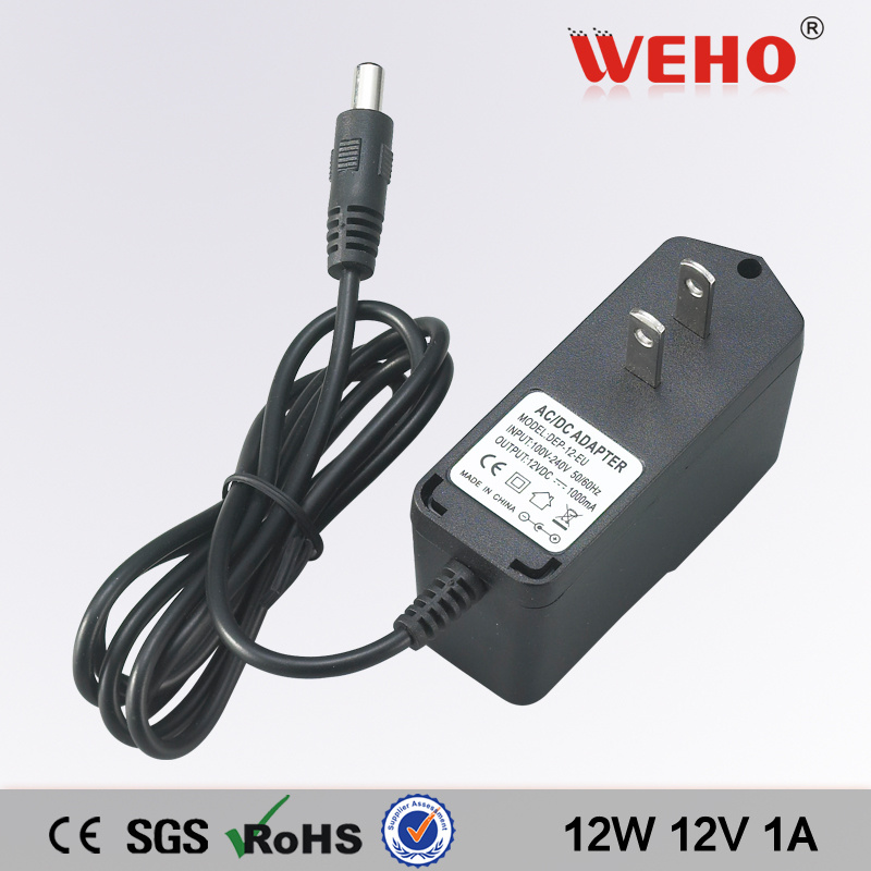 High Quality Plug in AC Adapter 12V 1A