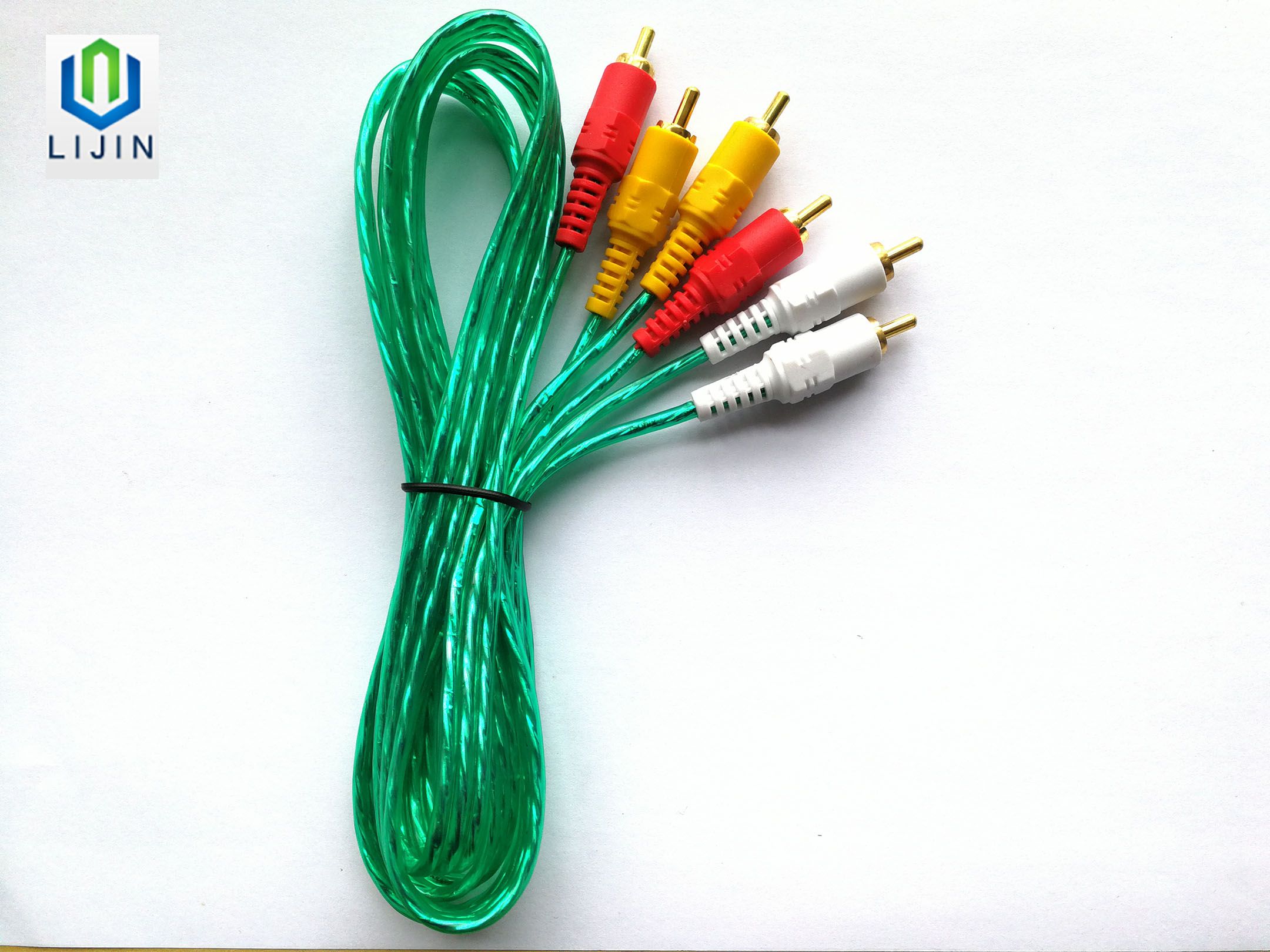 Transparent Jacket RCA Cable 3 Male to 3 Male