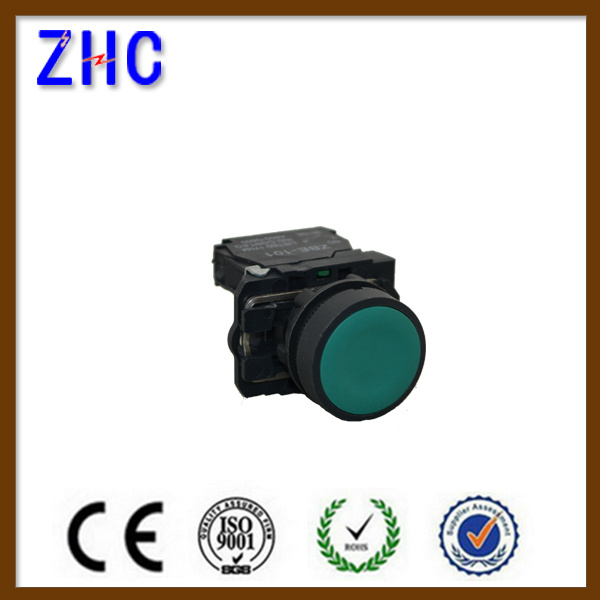 N/O Self Lock Green Flush Pushbutton Switch