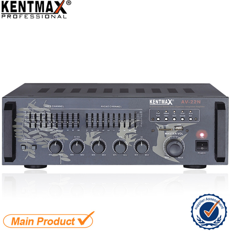 80W Iron Panel 220V RMS Audio Power Amplifier (AV-22N)