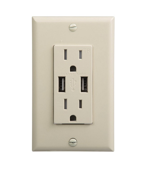 Factory Kls1029 American Standard USB Wall Socket 125V 15A USB Output 5V2a