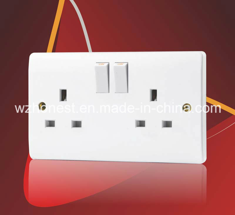 13AMP 2 Gang BS 1363 Switched Socket, Double Pole