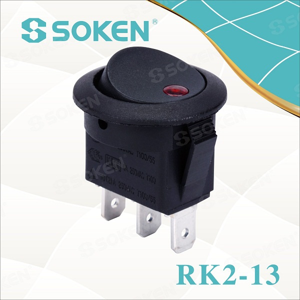 Red DOT Round Rocker Switch/ Small Switches 10A 250VAC