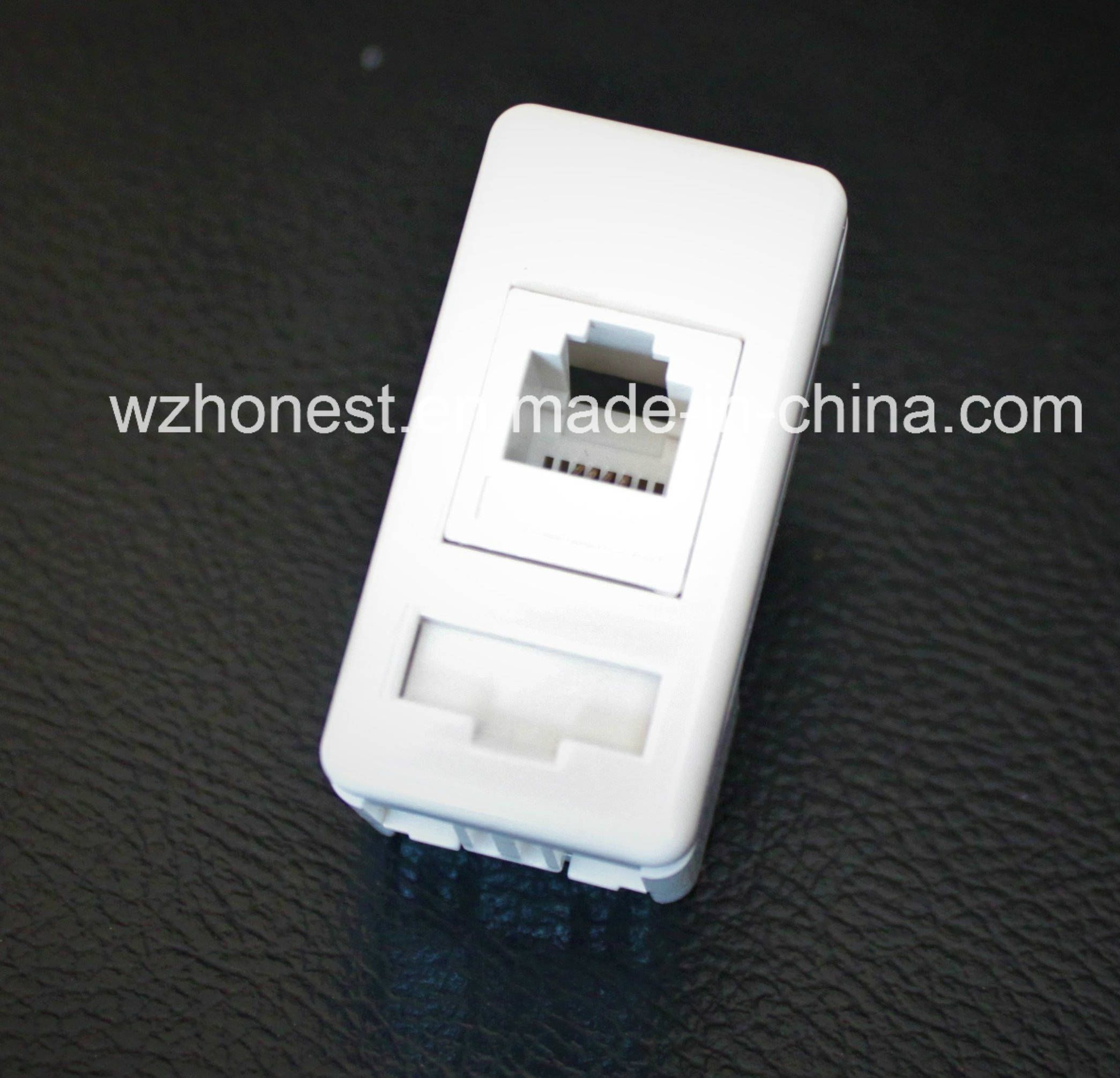 4-Core PC Rj11 Wall Socket Telephone Electrical Outlet