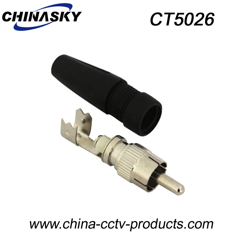 RCA Male Solderless Connector with Boot for CCTV System (CT5026)