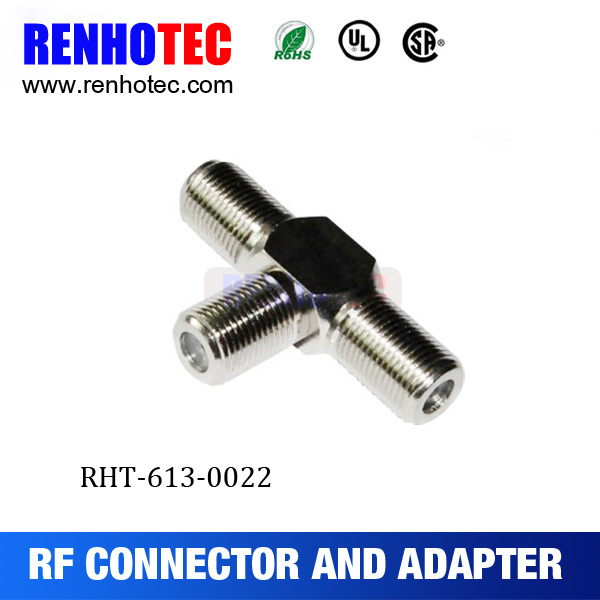 Three F Female Connector Adapter
