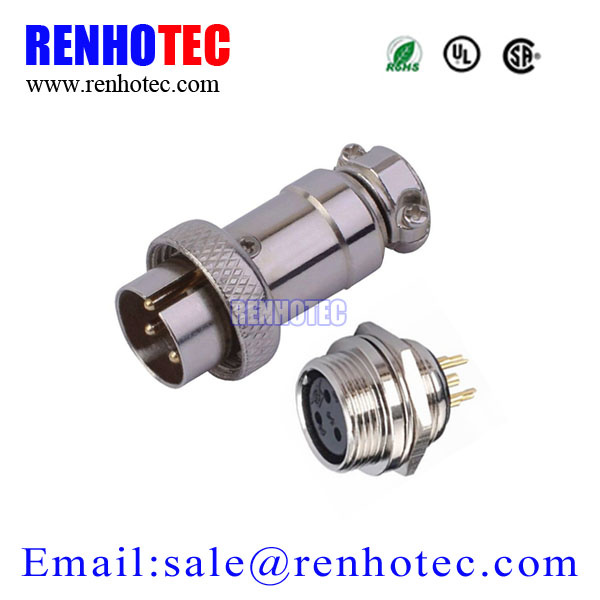 M16 Connector Waterproof Metal Circular Connector Gx16-3p