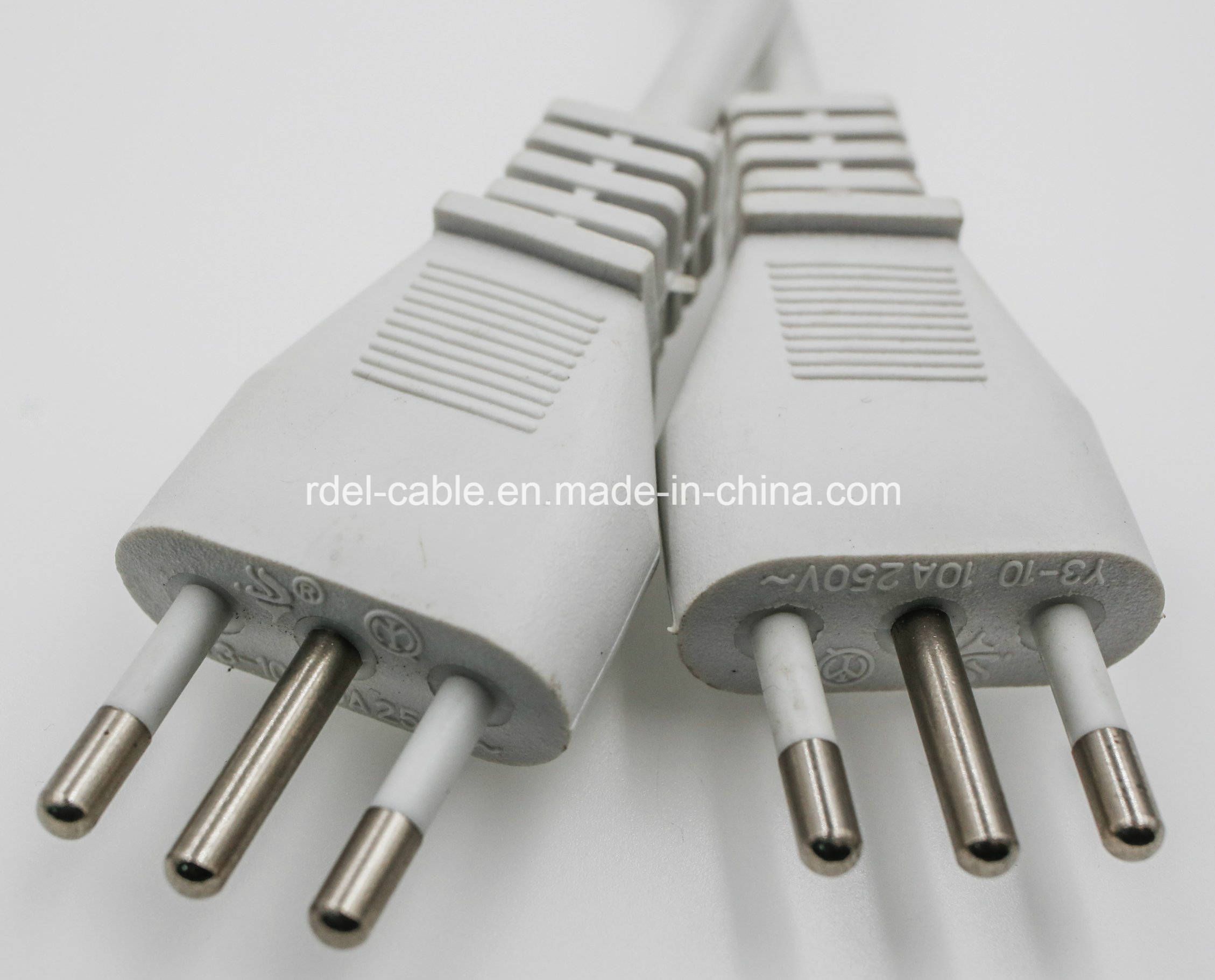 10A 250V Italy Imq Approval Chile Power Cord Cable with 3 Pin Plug
