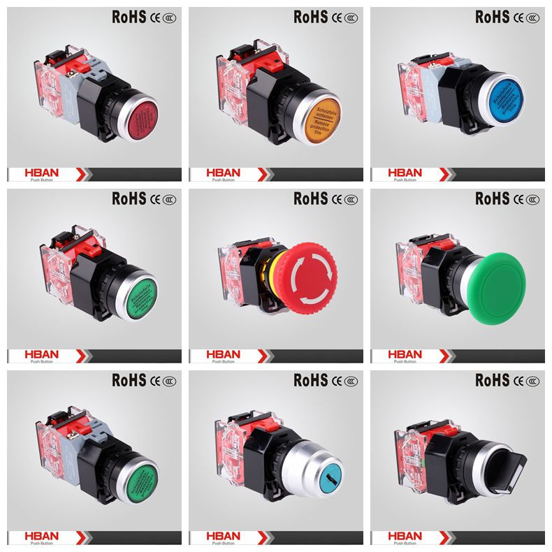 Hbs0-Dy 22mm Flash Prees Plastic Push Button Switches