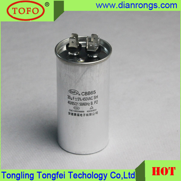 Air Conditioner Capacitor Castor Oil Capacitor Cbb65