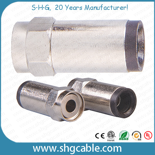 F Compression Connector for RF Coaxial Cable Rg59 RG6 Rg11 (F047)