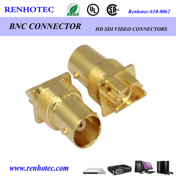 Gold-Plated Edge Mount BNC Female Connector