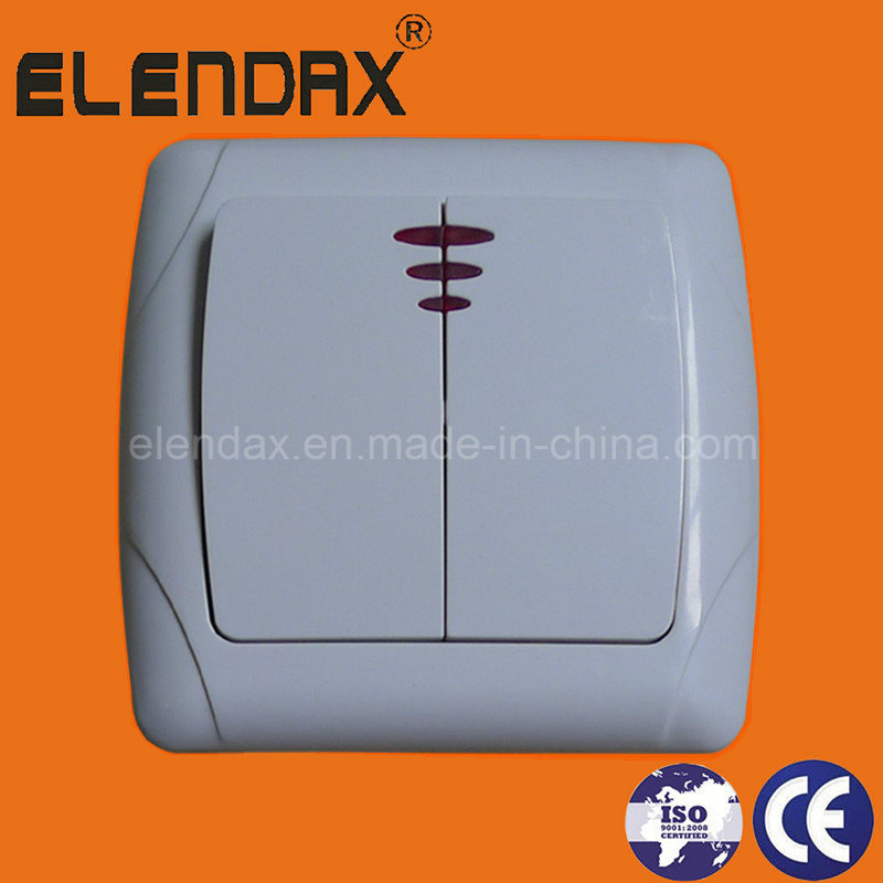 EU Style Flush Mounted Double Wall Power Switch (F3102)
