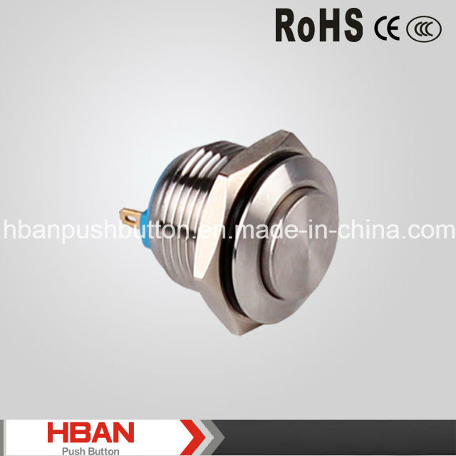 CE RoHS 16mm Pin Terminal Push Button Switch