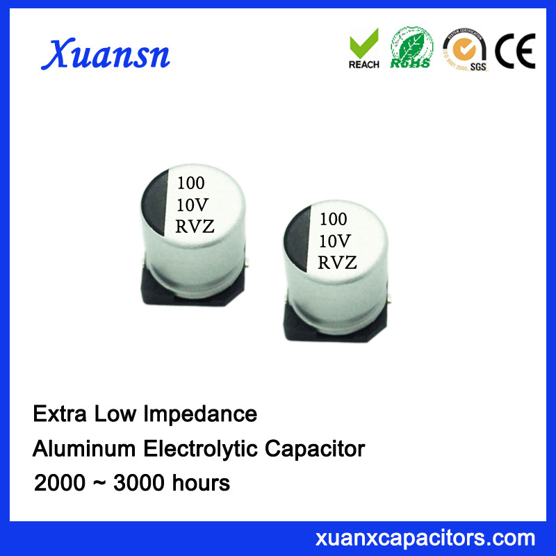 100UF 10V 2000hours Ultra Low Impedance SMD Electrolytic Capacitor
