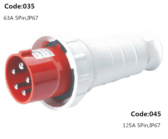 63A, 125A 5pin Industrial Plug