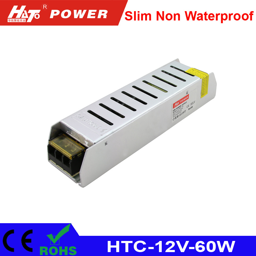 60W 5A 12V Slim LED Power Supply with PWM Function