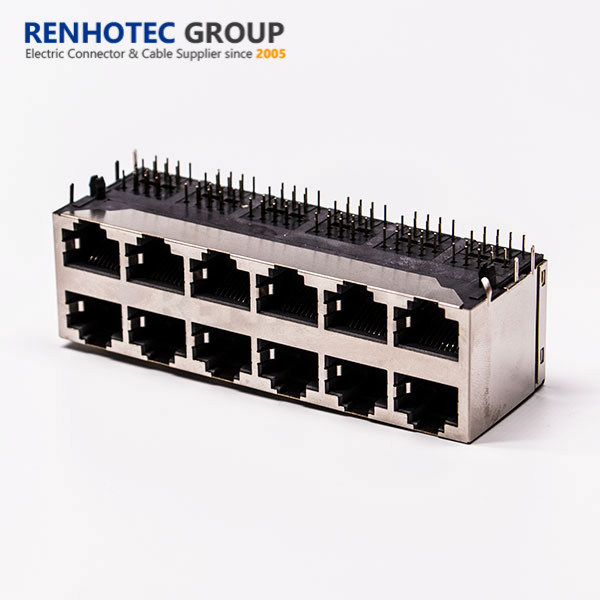 2*6 Rj 45 Connector Copper with CAT6 Shielded Panel Mount