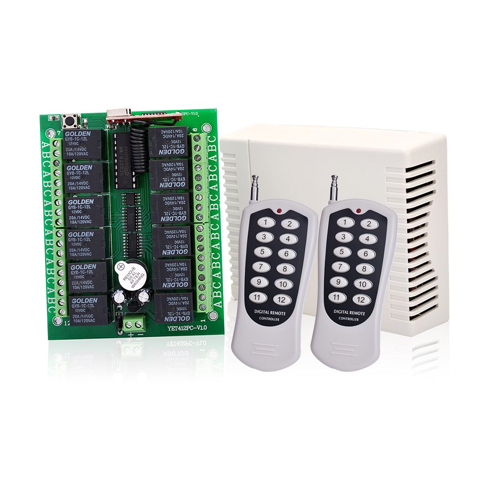 1~12 Chanel Gate Door Opener Transmitter Receiver Copy Remote Control 433MHz for Sale