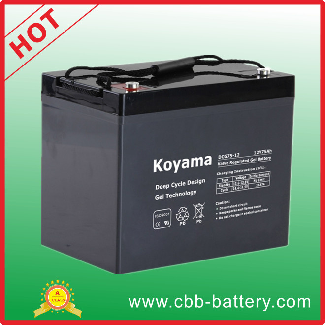 75ah 12V Sealed Deep Cycle Gel Storage Battery for Marine