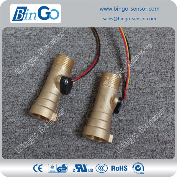 Quick Connection and Threading Connection Brass Water Flow Sensor, High Temperature Liquid Flow Sensor