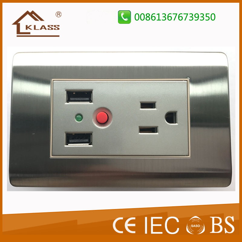 Dual USB Charger Socket with 3 Pole Socket