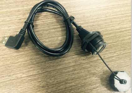 IP67 USB2.0 Waterproof Connector with 1m Cable/ Right Angle USB Connector