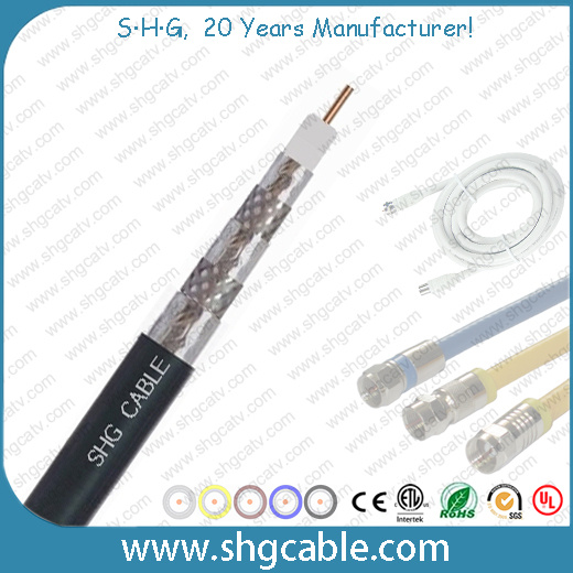 75ohms CATV Coaxial Cable Super Five Shield RG6