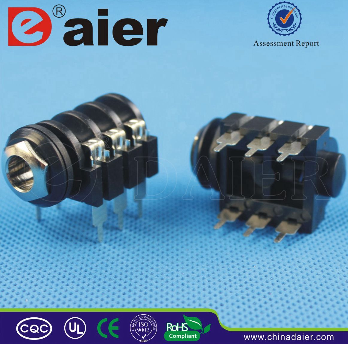 Plastic 1/4'' Mono/Stereo Enclosed 6.35mm Jack