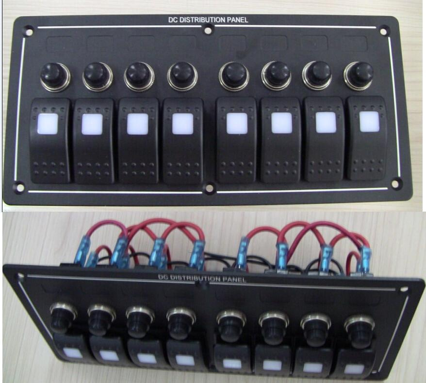 8 Gangs Rocker Switch Panel/LED Light Rocker Switch Panel