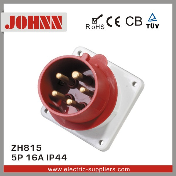 IP44 5p 16A Panel Mounted Plug for Industrial