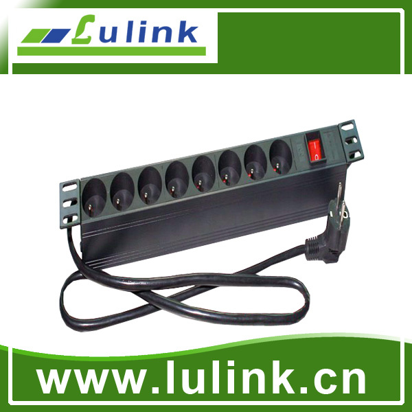 Customized French Type 8 Way Power Distribution Unit Rack Mount