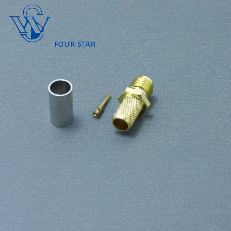 SMA Female Crimp Panel Connector for A155 or LMR240 Cable