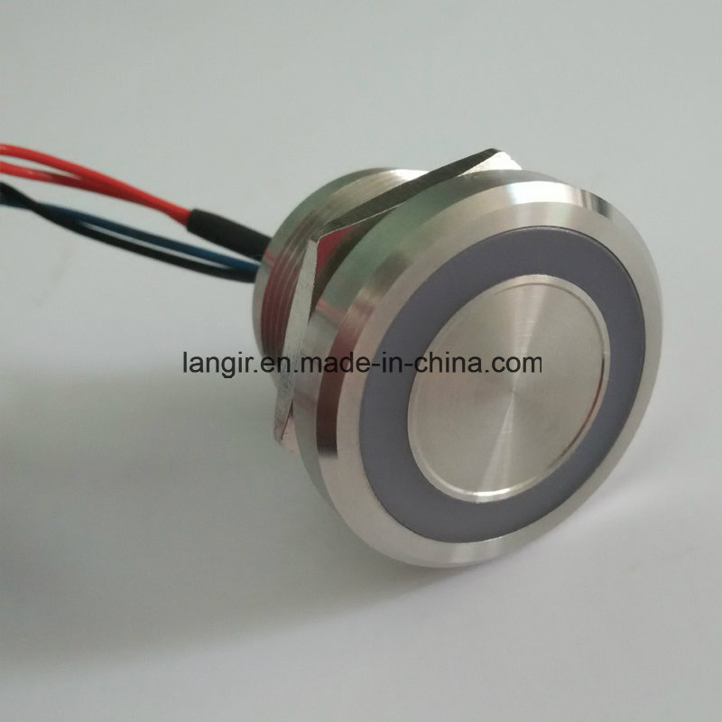 22mm Stainless Steel 316L Blue Ring Illum. Piezo Switch