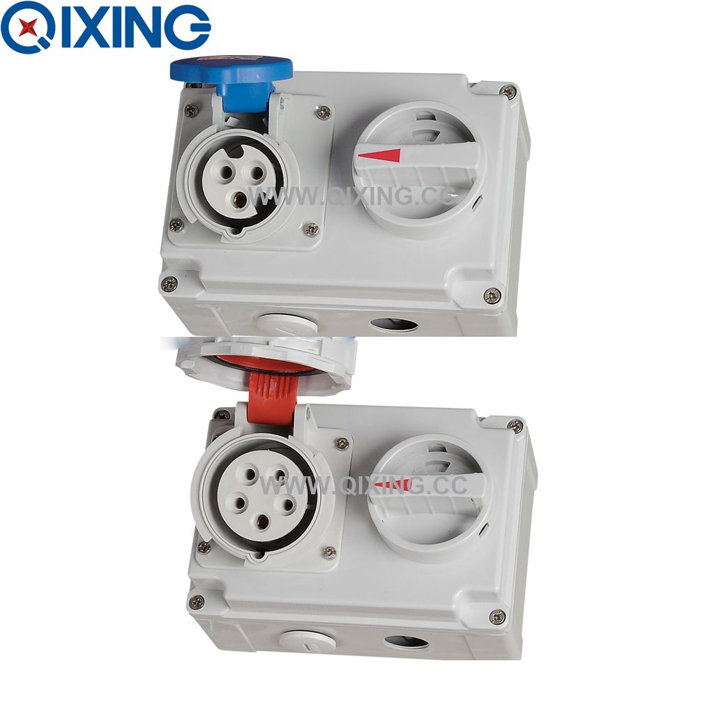 Industrial Socket with Interlock Switch with CE Certification (QX7002)