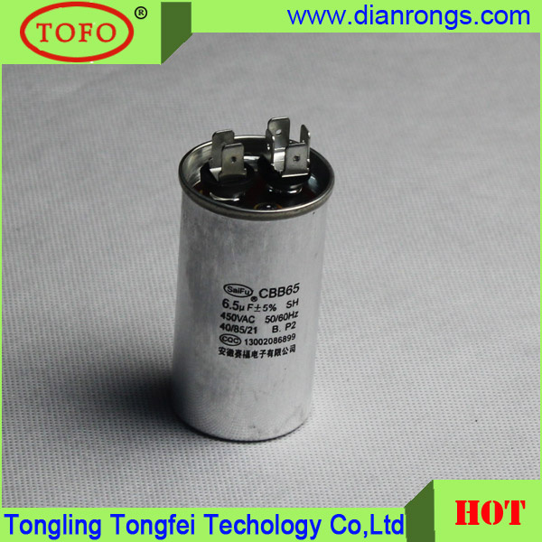 Round Capacitor Cbb65 Oil Type Aluminium Case