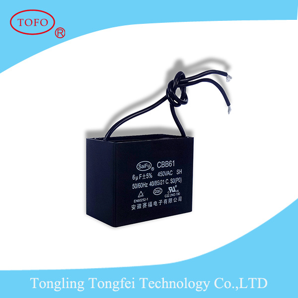 Wire Electric 2UF 450V Fan Capacitors Cbb61 370VAC
