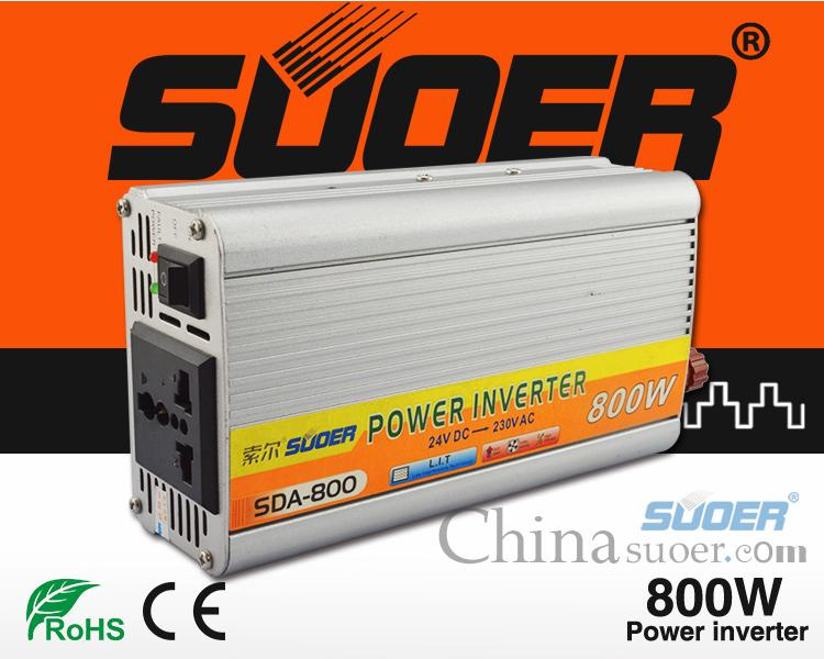 Suoer 800W DC 24V to AC 220V Power Inverter for Home Use (SDA-800B)