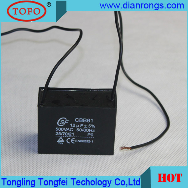 Cbb61 Wire Capacitor for Ceiling Fan