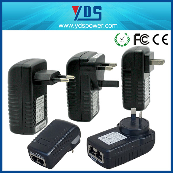 Wall Plug Type 48V 0.5A 24W Poe Adapter