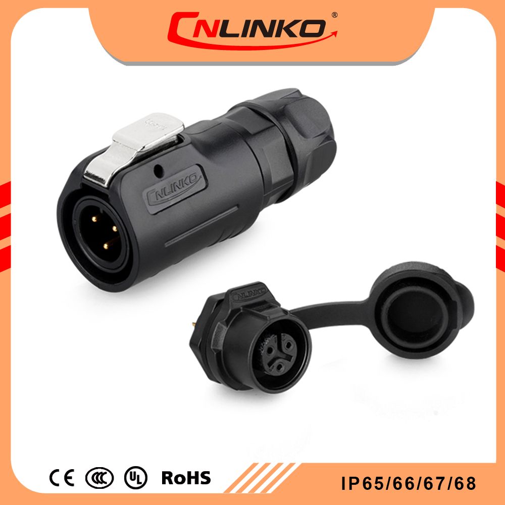 Cnlinko Lp20 3pin 240V Plastic Plug Socket Electrical Underwater IP65/IP67 Connector