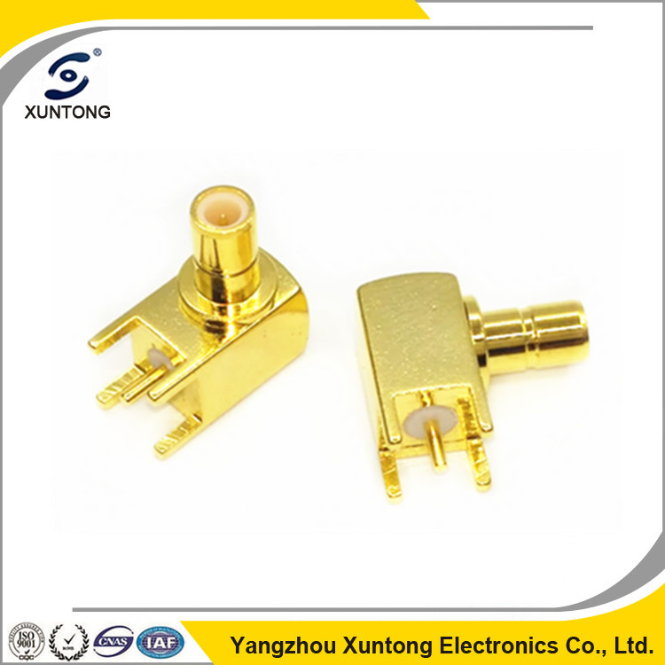 Right Angle SMB Female to PCB Mount Connector