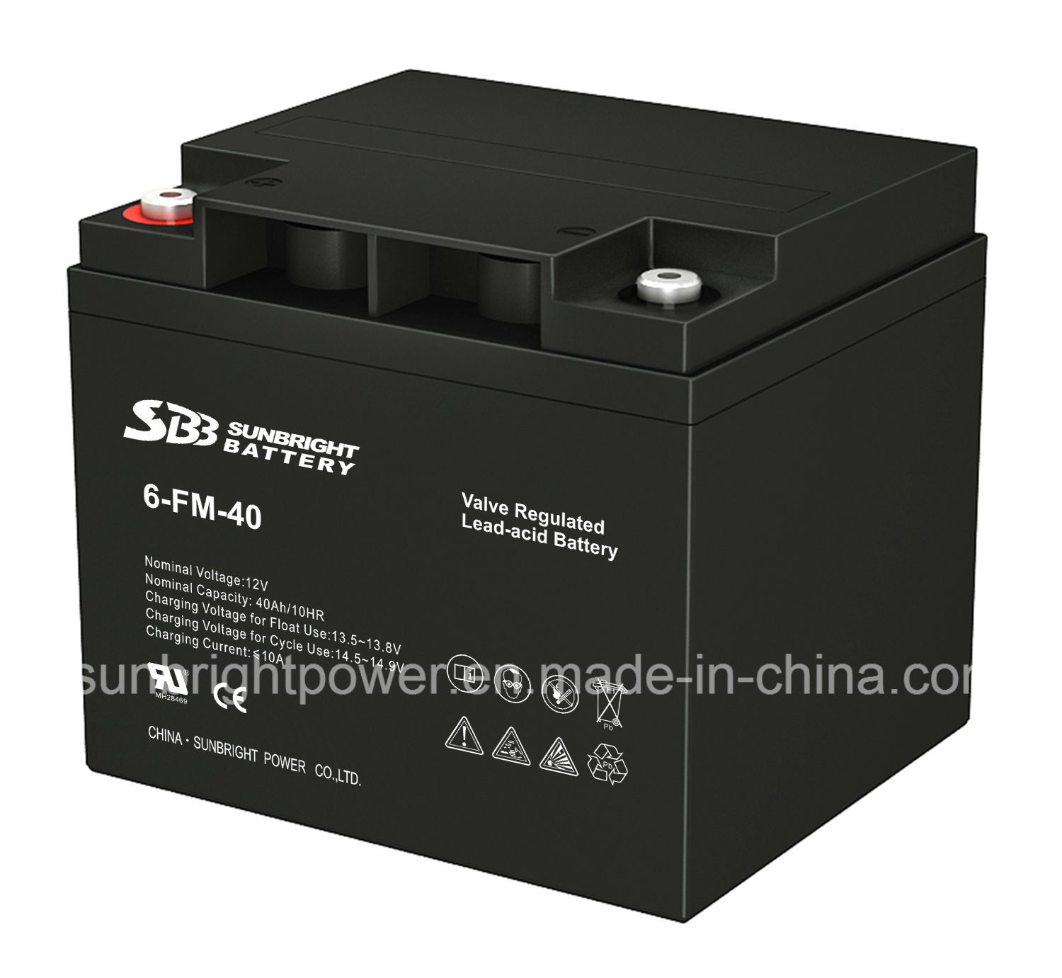 Maintenance Free 12V40ah Deep Cycle Solar Power Battery