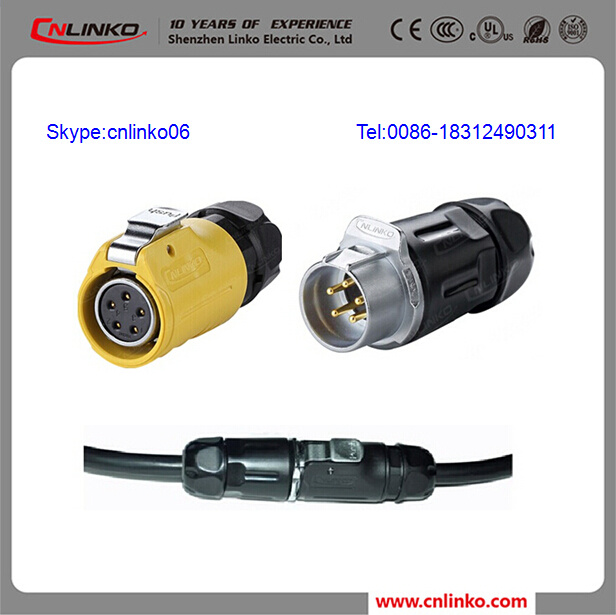 5 Pin Plug and Socket Push Pull Waterproof Connector
