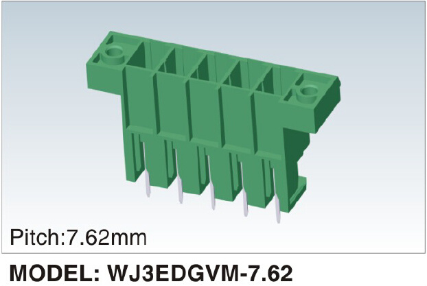 Wanjie Male Plug-in Terminal Block Can Be Fixed (WJ3EDGVM-7.62)