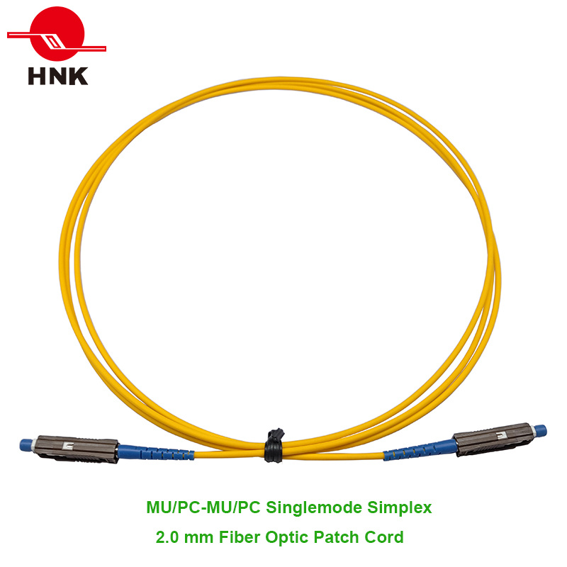 Mu/PC-Mu/PC Fiber Optic Patch Cord, Singlemode, Simplex, Yellow, 2.0mm, Custom Length