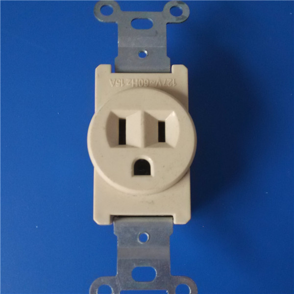 with Ground ABS Copper Wall Socket (W-043)