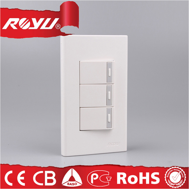 Saudi Arabia Saso Approved 120size 3 Gang Switch