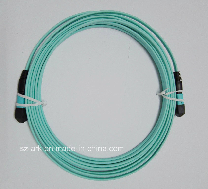 MPO-MPO Om3 Aqua 12 Fiber Optical Fiber Patchcord