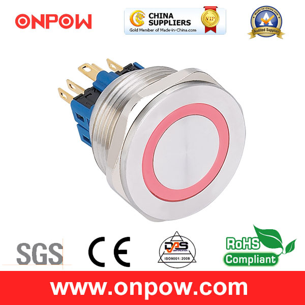 Onpow 28mm Push Button Switch (GQ28PF-11E/G/12V/S, CE, CCC, RoHS)